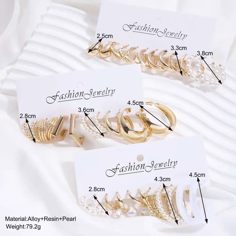Set Anting Hijab special ramadhan lebaran  Exclusive Earrings Set Anting Tusuk Gold Unik untuk Hijab dan Non Hijab AAS0002 5