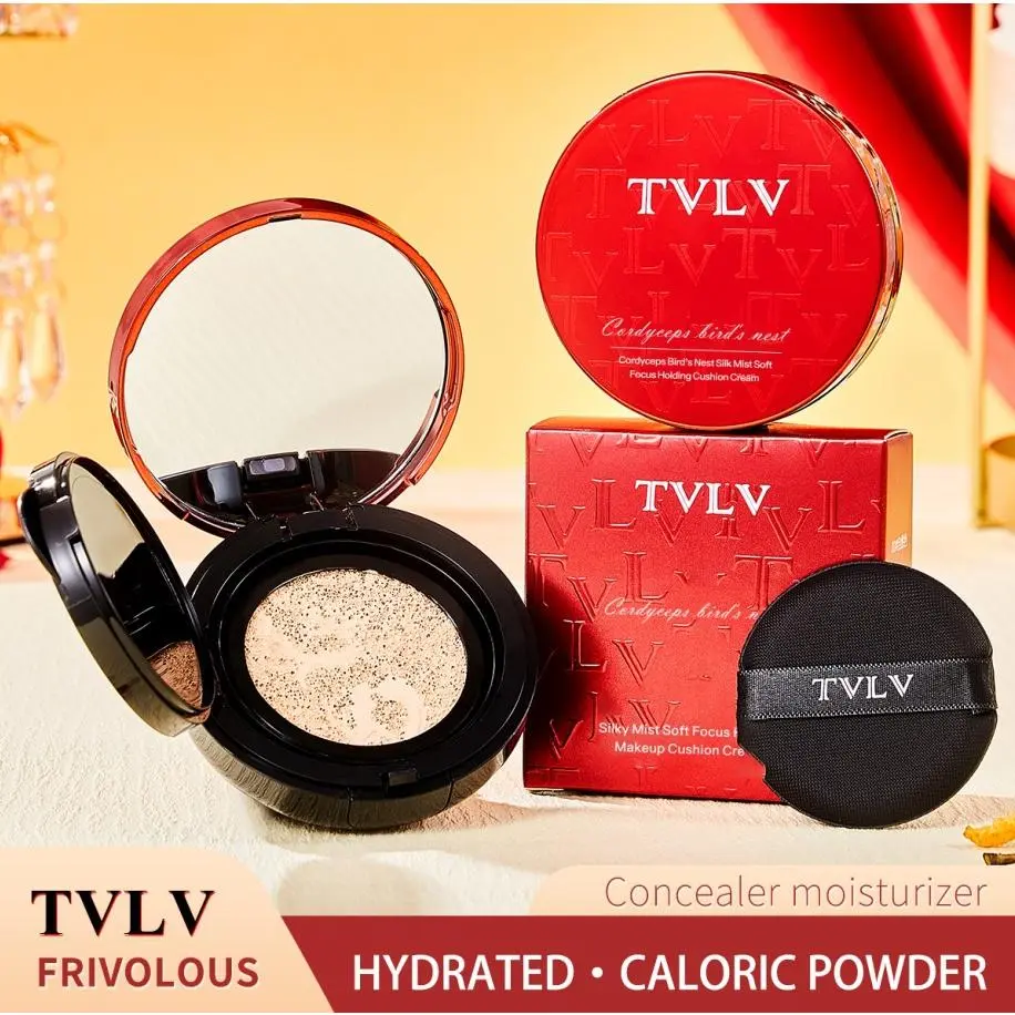 Tvlv Cordyceps Bird's Nest Makeup Air Cushion Foundation Cream Brightening Skin Color Concealer CC Cream