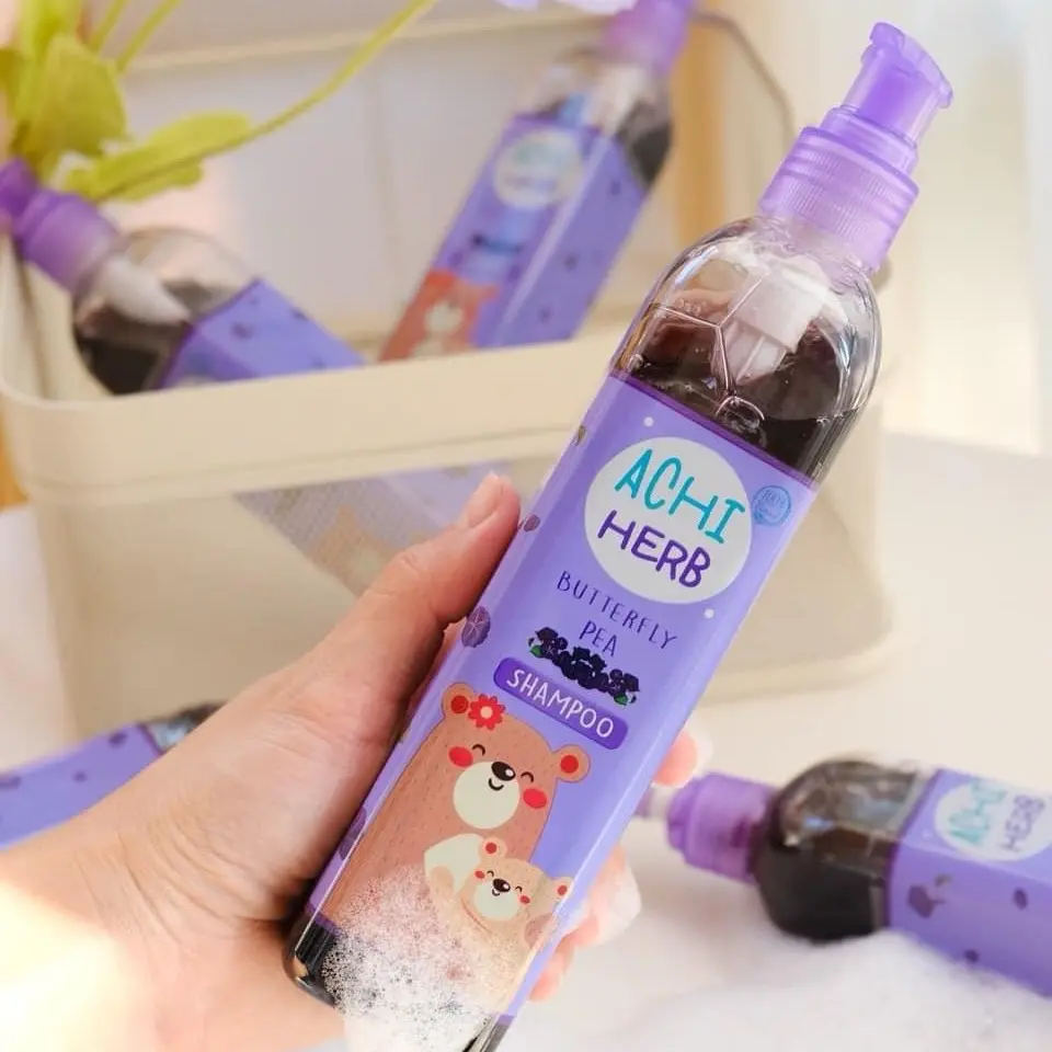 แชมพูอชิเฮิร์บ Achiherb แชมพูเด็กผมยาว ดกดำ เด็กหญิง เด็กผู้ชาย