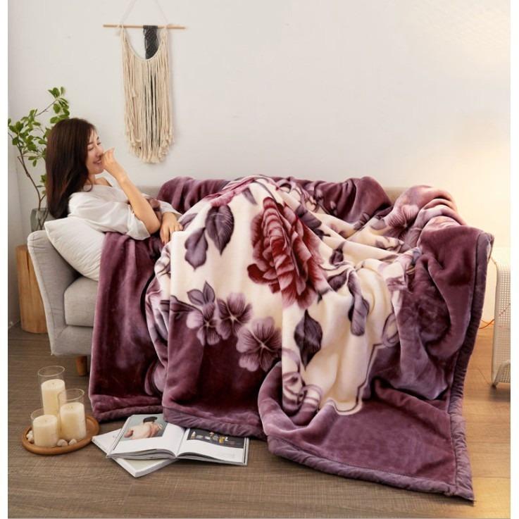 Chăn mền tuyết nhung 2 lớp loại dày 1.8kgsiêu ấm mền mịn 1,6mx2m bao đẹp cao cấp 6