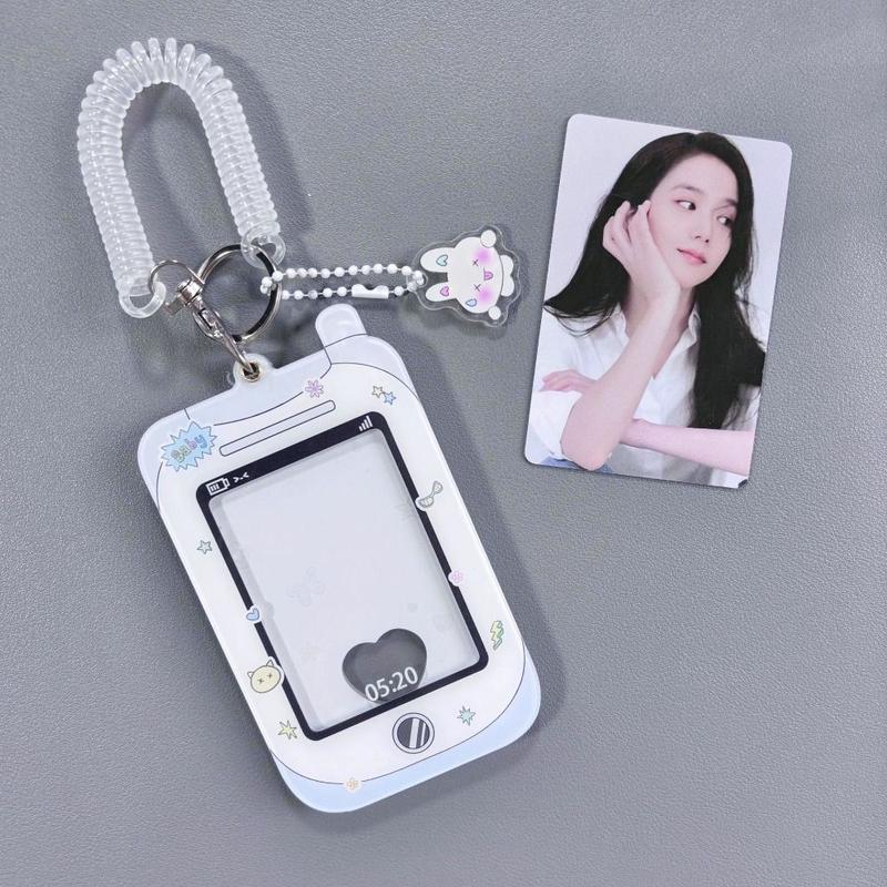 Product Introduction of Portable Acrylic Kpop Photocard Holder Keychain ID Bus Cards Protective Case Idol Photo Card Sleeves Kpop Packaging Supplies Phone Frame Student ID Badge Holder 12