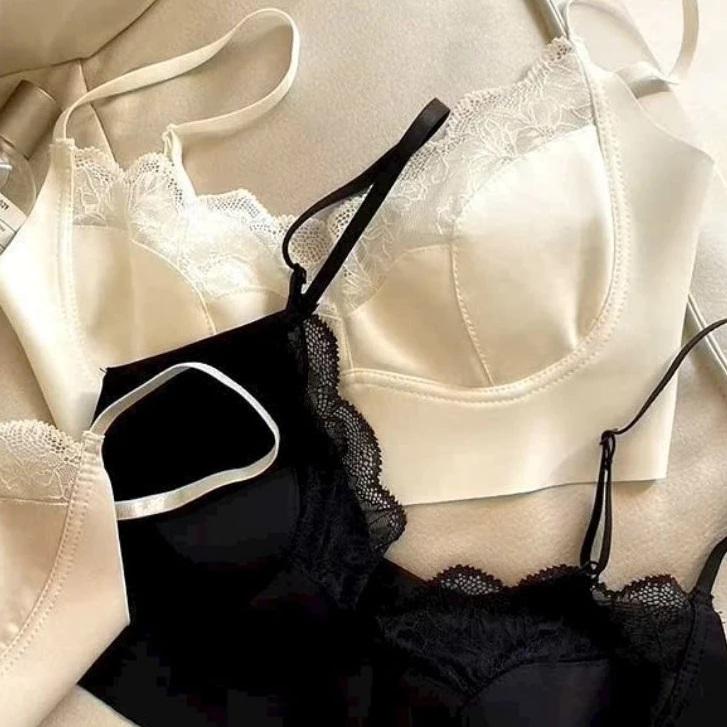 Áo Bra Nữ 2 dây đệm mỏng- Áo bra ôm ngực gợi cảm mẫu Bra đúc su viền ren mã 2828 mới 5