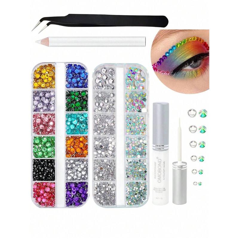 Glitter Rhinestone And Gem Sticker Set, With Flat-Bottomed Colorful ...