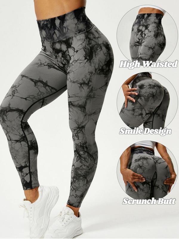 Women's Tie Dye High Waist Sports Leggings Yoga Pants, Seamless