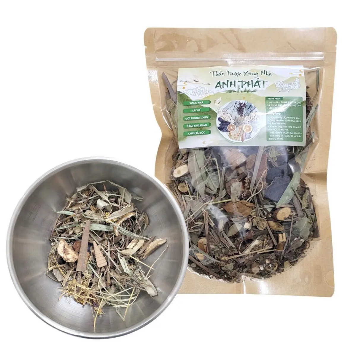 Thảo dượċ xông nhà tẩy uế đốt phong long ế ẩm khó khăn chiêu tài lộc