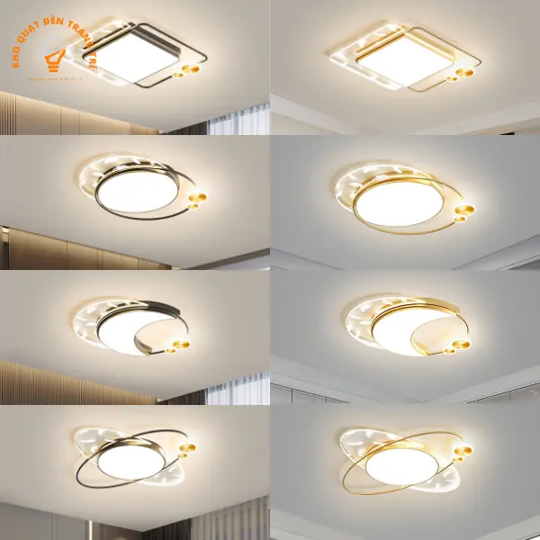 Đèn Trần, Đèn Ốp Trần Lông Vũ Trang Trí Phòng Hiện Đại 3 Chế Độ Sáng Kèm Khiển (Bảo Hành 2 Năm)
