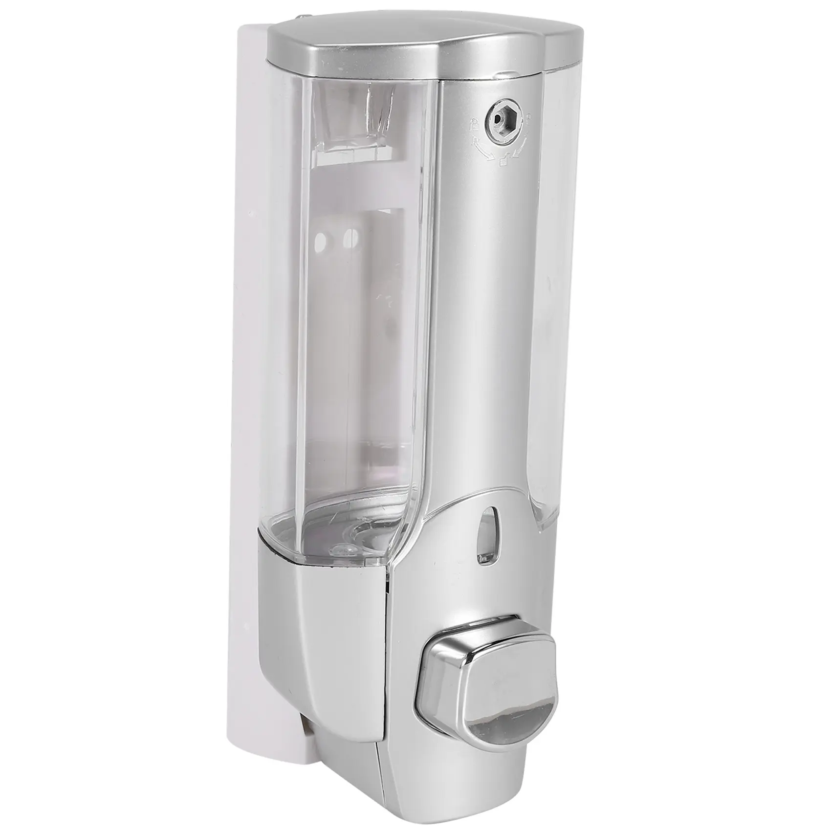 เครื่องจ่ายสบู่เหลว เครื่องจ่ายมือติดผนัง เครื่องจ่ายเจลมือแบบแมนนวล 350Ml เจลอาบน้ำ เครื่องจ่ายแชมพูสำหรับห้องครัว