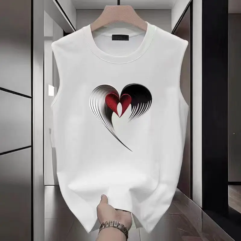 2025[1015 People Collection] Loose Sleeveless Basketball T-Shirt Summer New Youth Trend Creative Print Casual Base Layer Vest Men's