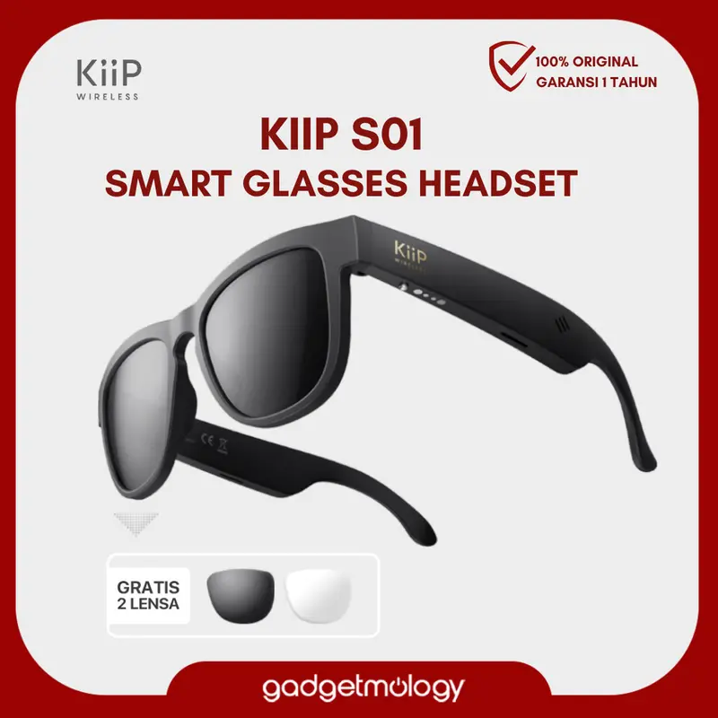 KiiP Wireless S01 Smart Glass Kacamata Headset Bluetooth Multifungsional Glasses 0