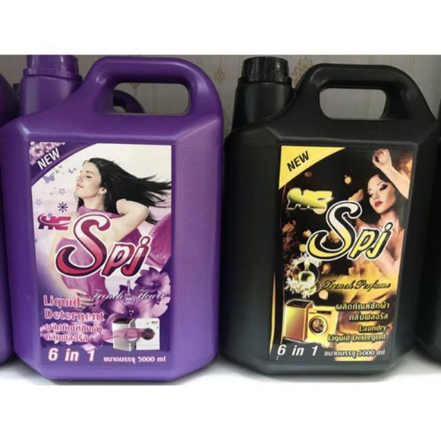 Nước giặt xả 6in1 hương nước hoa SPJ Thái Lan can 5000ml | Làm sạch 5