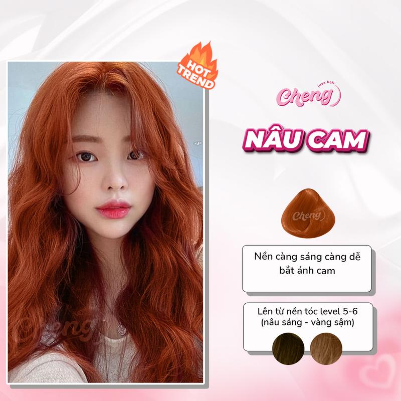 Thuốc Nhuộm Tóc Màu NÂU CAM Không Tẩy | Chenglovehair Chenglovehairs