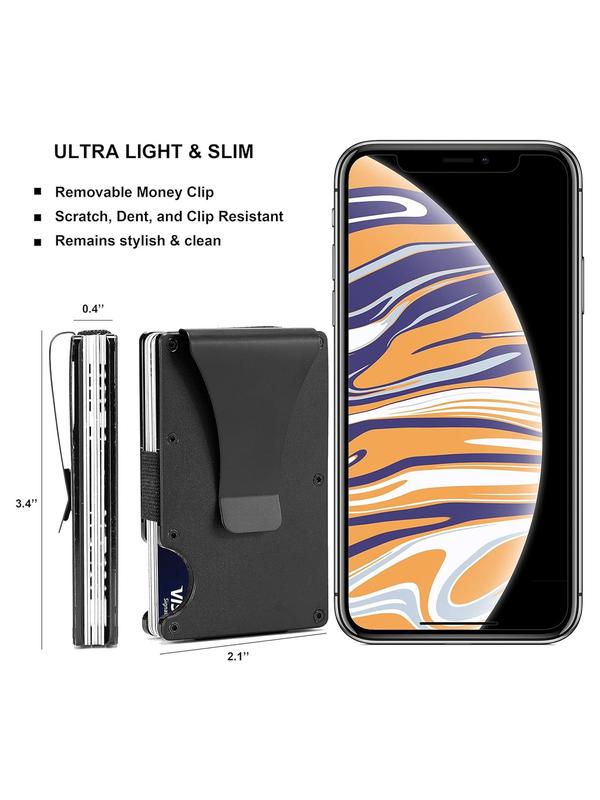 Men's Metal Card Holder, Simple Credit Card Holder for Men, Business Style Portable Cardholder for Daily Used, Casual Trendy Versatile High-quality Daily Wallet 5