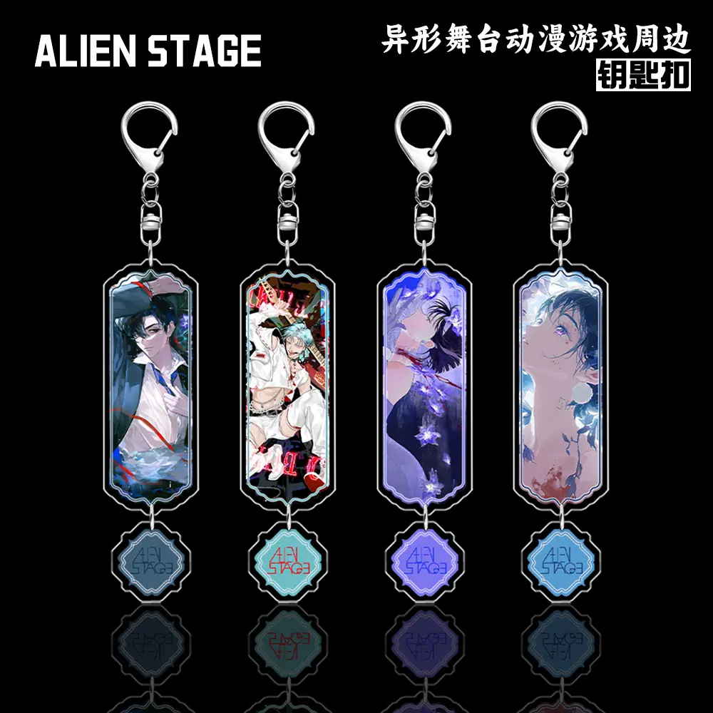 Alien Stage Layered Keychain - SUA, LUKA, IV & TIER Pendant Charm Perfect for Itabags & Anime Goods Collectors! #AlienStage #AnimeMerch