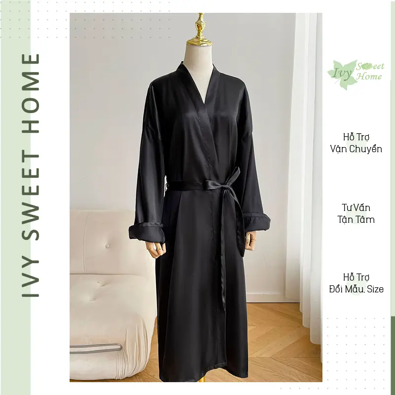 Áo trang điểm cô dâu dáng dài Kimono thêu chữ chụp phóng sự cưới lụa phi ° IVY210 Nữ Women 1