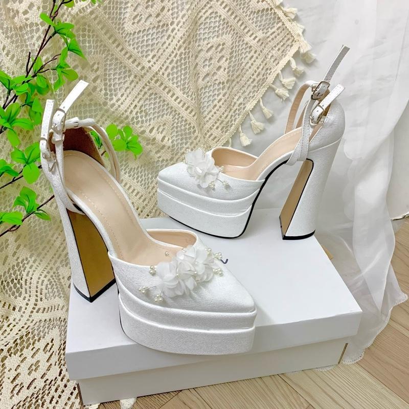 Degoshin bridal shoes - Giày cao gót, giày cưới 15p thiết kế đính Hoa Tú Cầu tôn dáng sang trọng 7