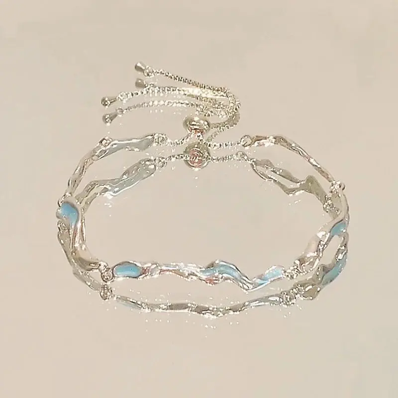 Trendy Blue Ocean Bracelet Female Couples Bracelet Sweet Cool Style Niche Design Irregular HAILANG Light Luxury Exquisite and Versatile