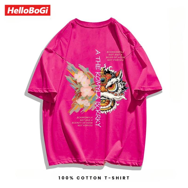 Product Introduction of Áo Cotton Ngắn Tay, Màu Đỏ Tía Lễ Hội, Cổ Tròn, Unisex, Hàng Mới Về Mùa Hè 6