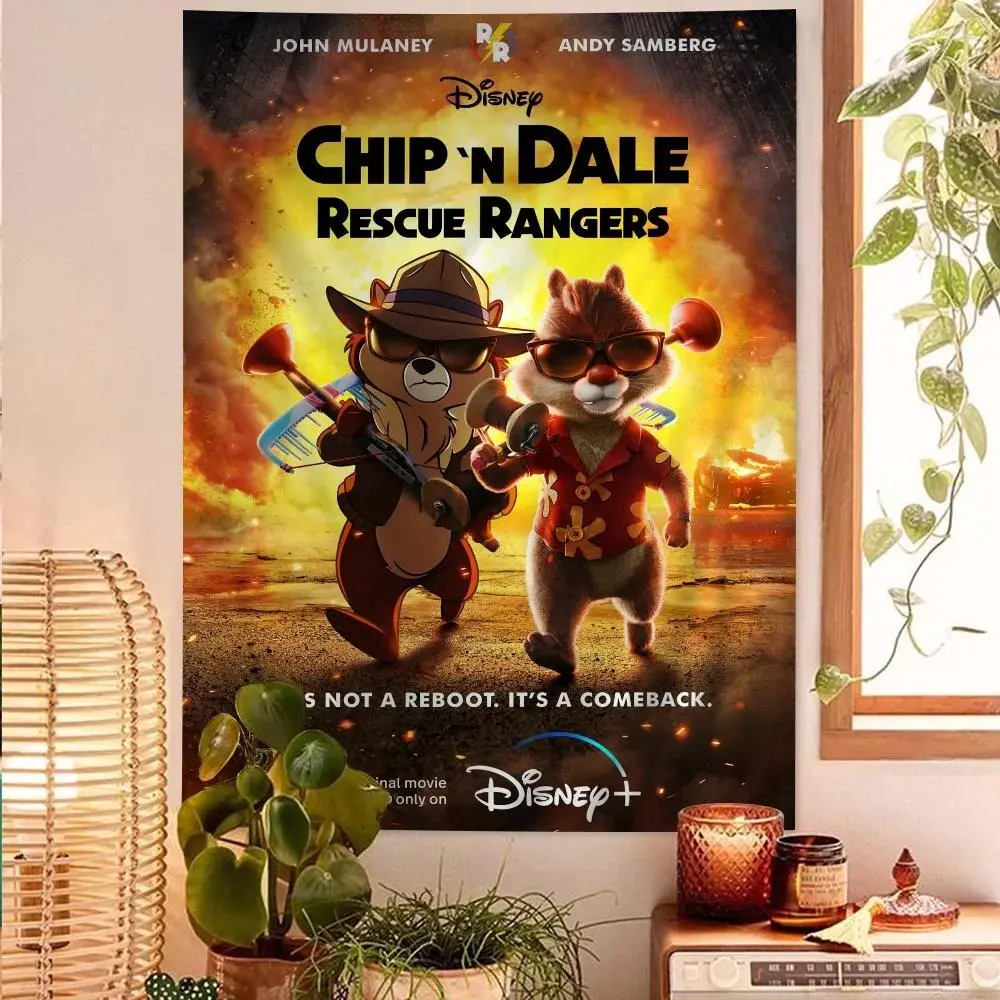 Permaidani Gantung, Reka Bentuk Renjer Penyelamat Chip 'n' Dale Kartun, Gaya Bohemia, Permaidani Dinding Tarot Hippie, Sesuai untuk Dinding Asrama dan Rumah, Hiasan Rumah