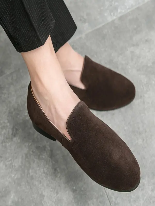 Men's Casual Plain Color Slip-on Loafers, Fashionable Comfortable Loafers for Daily Wear, Lightweight Breathable Shoes for All Seasons 8