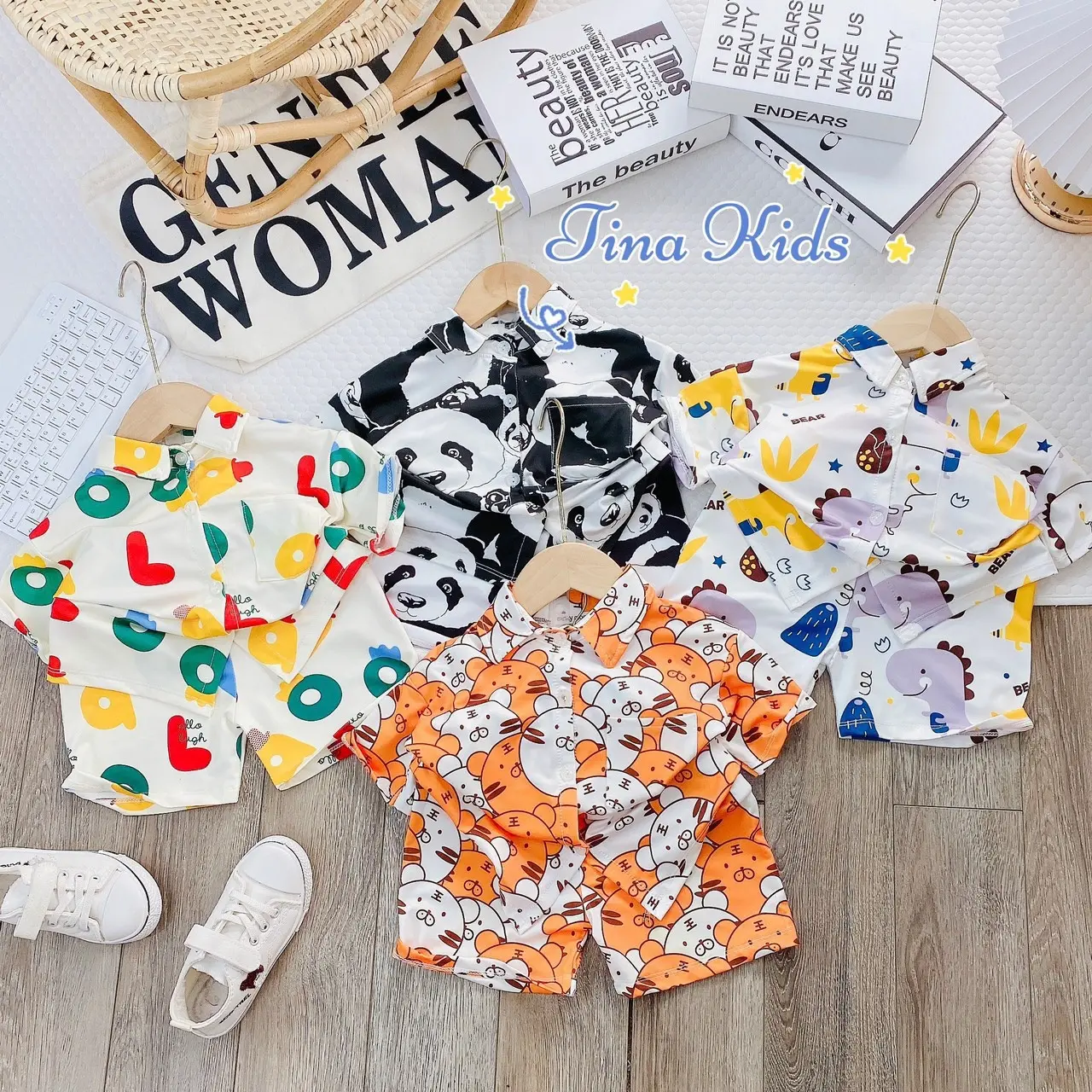 Bộ Cộc Tay 3D cho bé Trai 9-25kg chất thun Thái co giãn 4 chiều mềm mát