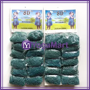 (12 Pcs) Gosok Jala Kecil / Gosok Jaring Warna Hijau / Gosok Panci / Alat Cuci Piring