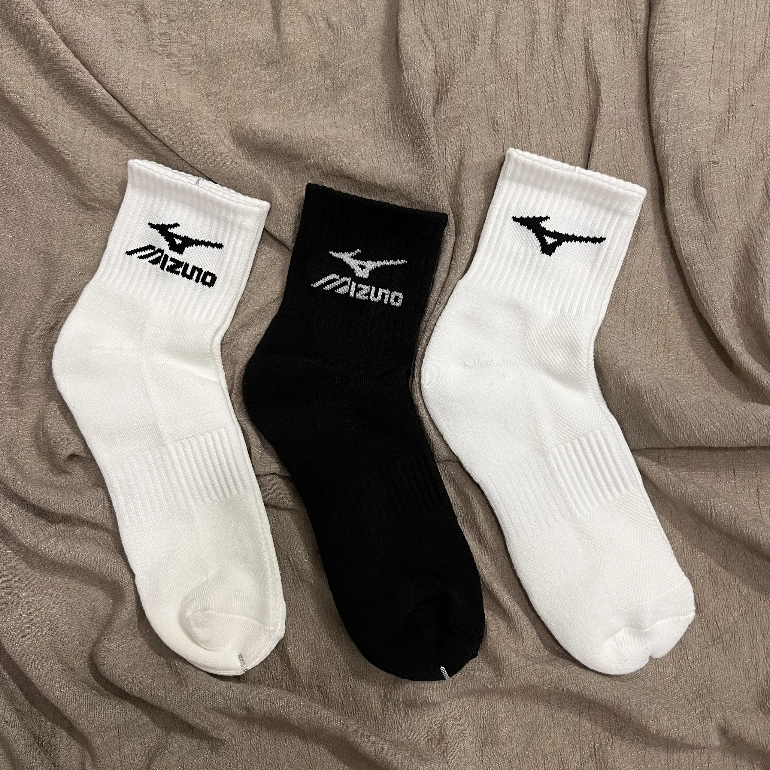 Combo Tất Vớ thể thao MIZUNO ĐỆM XÙ CỔ TRUNG nam , nữ  phong cách