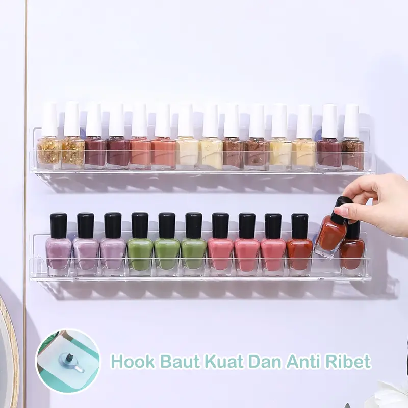 Rak Kutek Tempel Dinding Serbaguna Nail Art Organizer 1