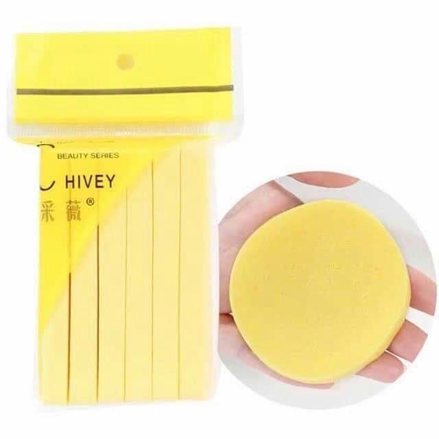 HIVEY Miếng Mút Nở Chivey Dùng Rửa Mặt Tẩy Trang Da Mặt Beauty Series Chất Liệu Mềm Mại
