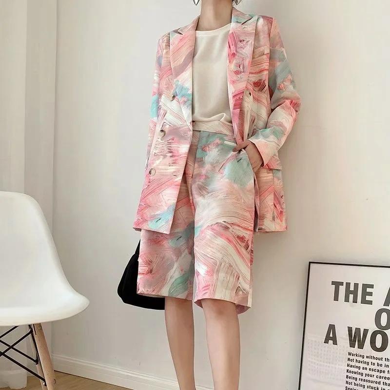 Blazer Casual print Pink Abstract 004222 8