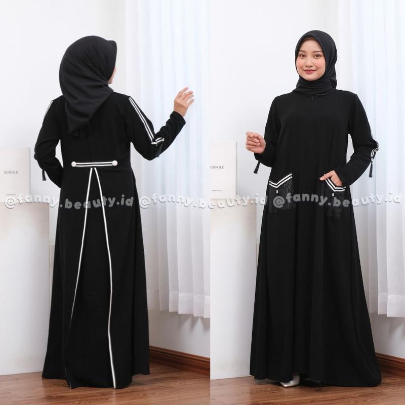 Veeyaa Abaya by fanny.beauty.id Wanita Muslim Gamis Kombinasi Embos 4