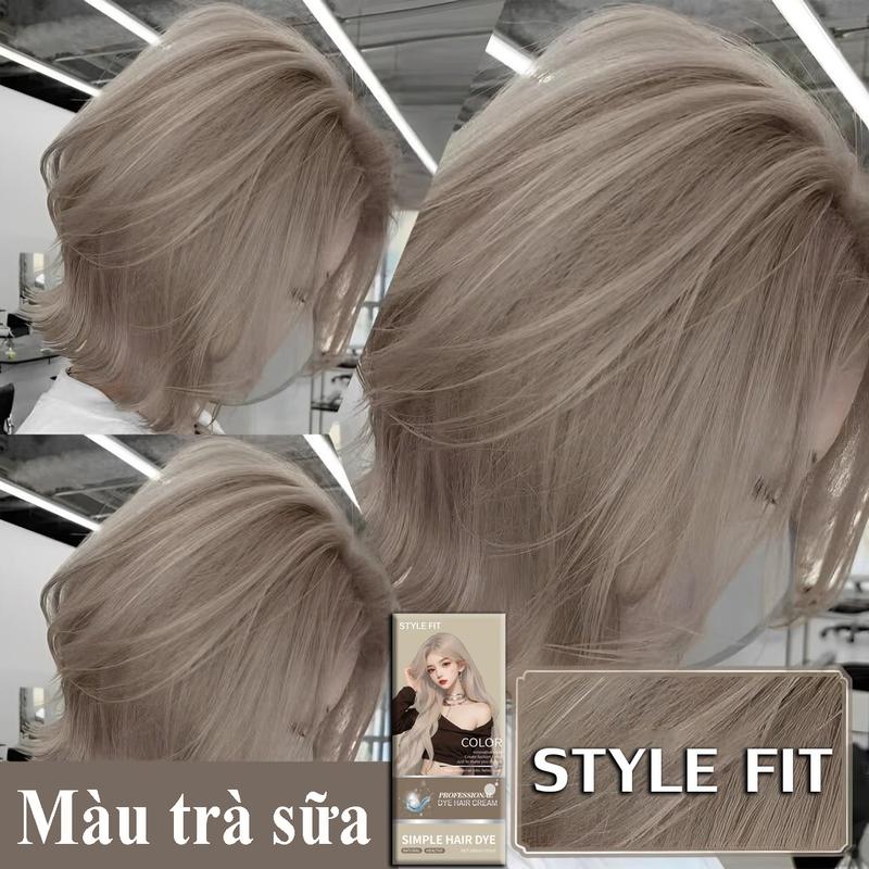 Gửi hàng ngay,STYLE FITThuốc Nhuộm Tóc 200ML Trà sữa nâu xám,Tự nhuộm tóc chiết xuất từ thực vật và không làm hư tóc,sáp đổi màu tóc,thuốc nhuộm