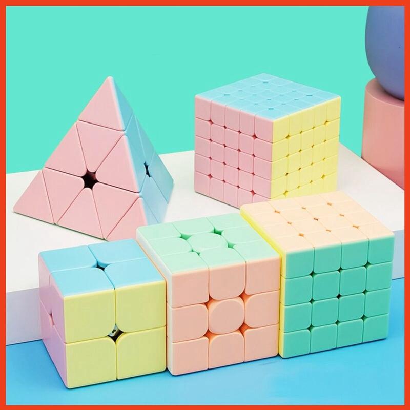 Bộ Sưu Tập Rubik MoYu Macaron 2x2 3x3 4x4 5x5 Pyraminx Rubic Biến Thể Stickerless Toy magic cube 1x1