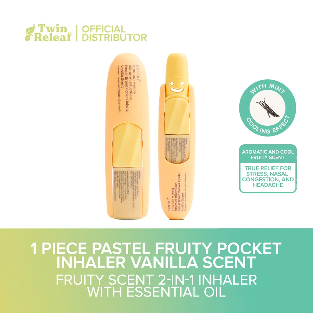 PASTEL 2-in-1 Fruity Vanilla Scent Pocket Inhaler (x1) (1.5ml) [Menthol ...
