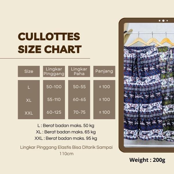 Celana Kulot Rayon Motif Gajah Thailand Viral Unisex Size L Super Lembut Flowly Nyaman Harian | Calisa.co