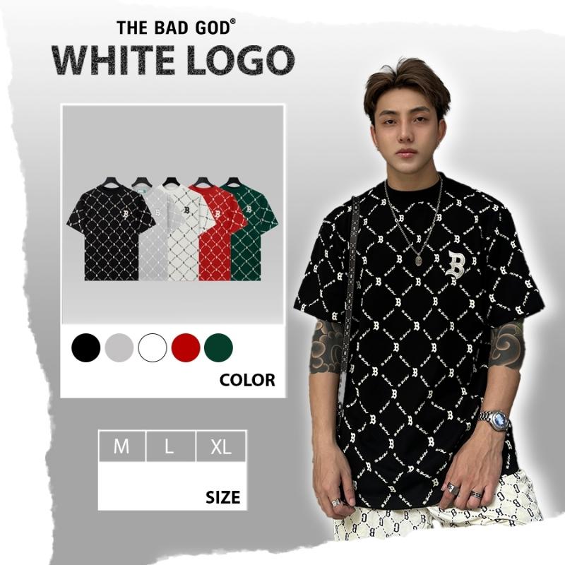 phong cách năng động ÁPhông Nam Nữ trắng Logo phong cách thể thao dễ phối đồ cho boy phố Menswear Cotton Cổ Tròn Unisex Áo 0