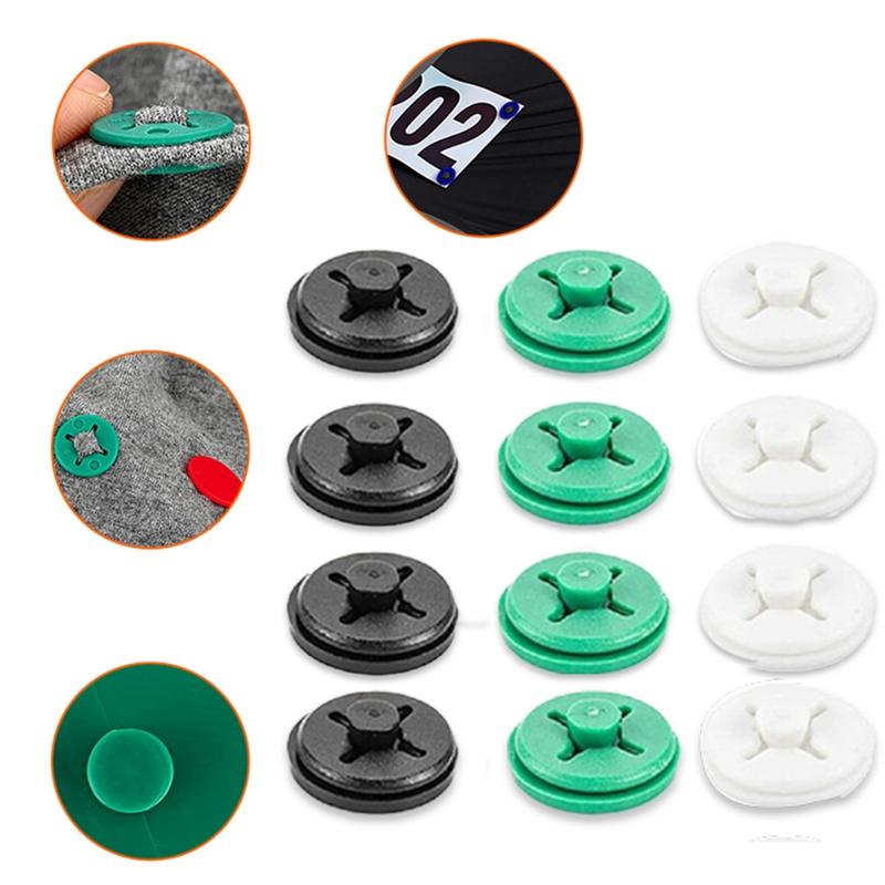 4pcs Kancing bib Race Number BIB Button Magnet BIB Clip Holder Nomor Dada Marathon 0