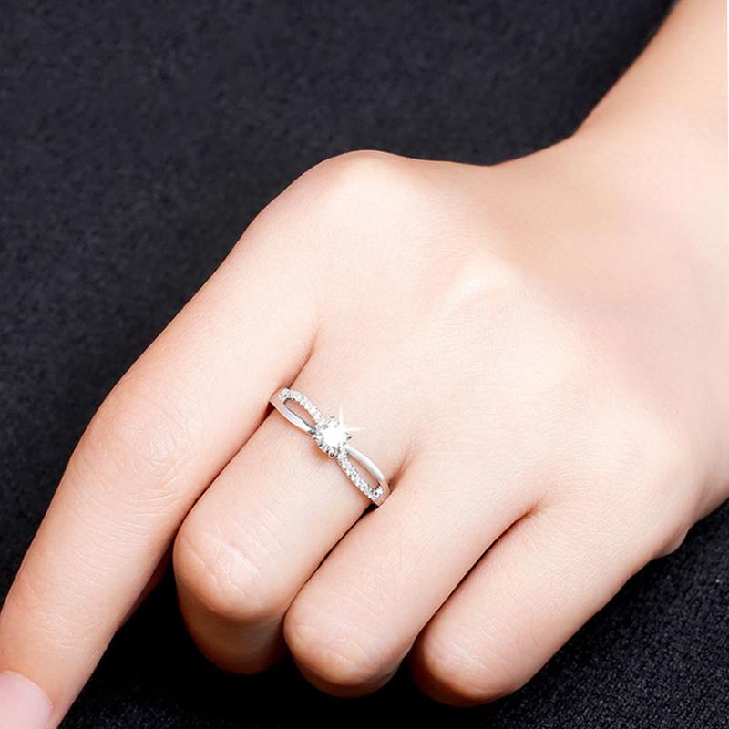 YOUNIQ Basic Korean Adjustable Silver Infinity CZ Diamond ROM Engagement Wedding Cincin Ring 2