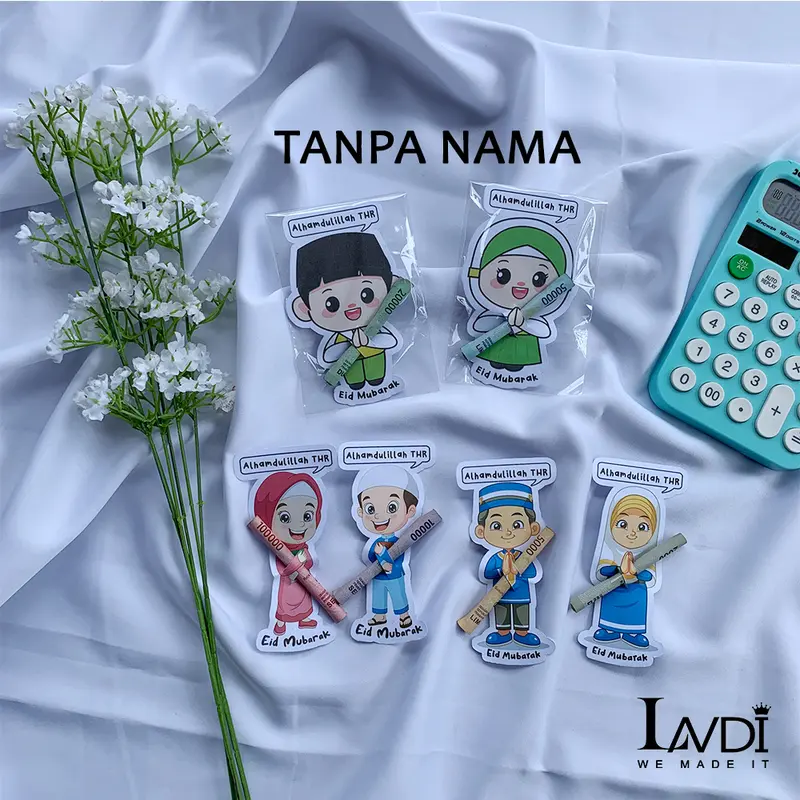 Amplop Lebaran 3D Karakter Lucu Unik Imut Custom Nama 2