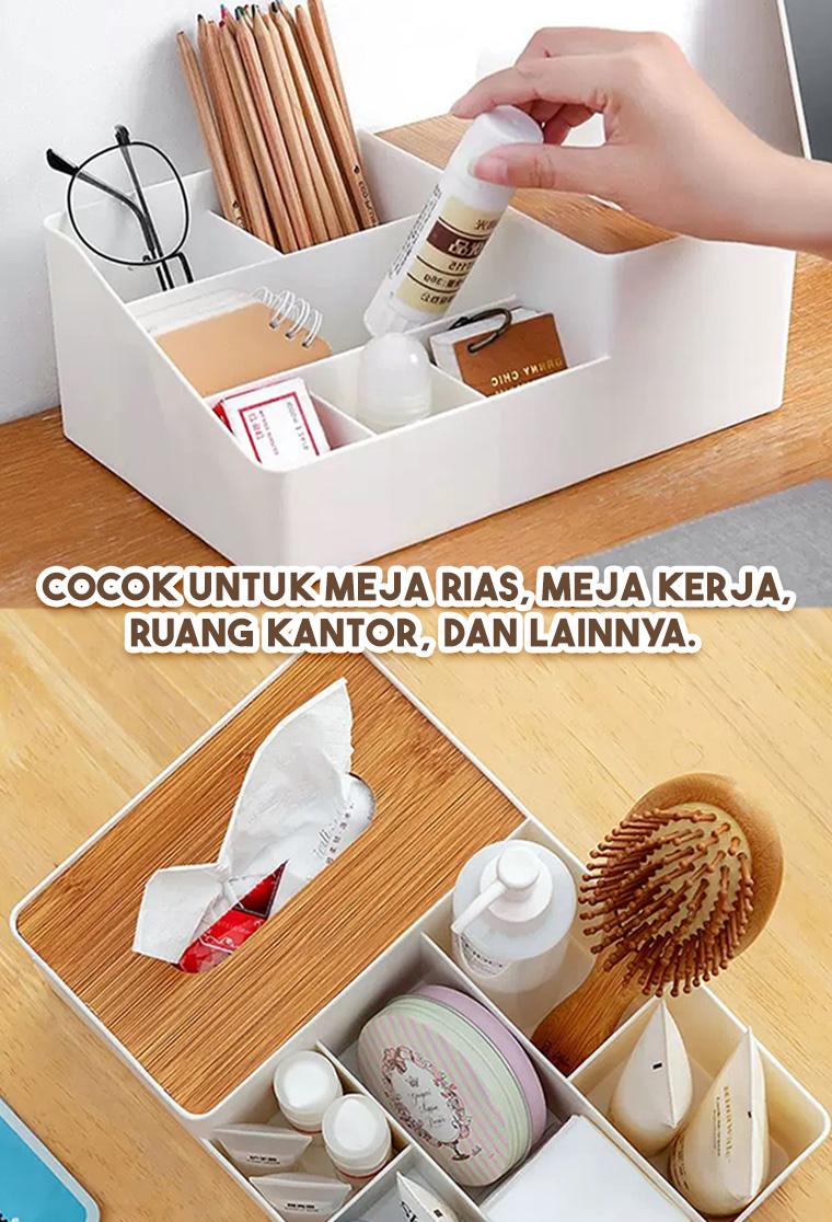 ANGOLA Rak Tisu Aesthetic Tempat Tisu Estetik D57A Make Up Plastic Tempat Tisu Meja Kosmetik Storage Organizer