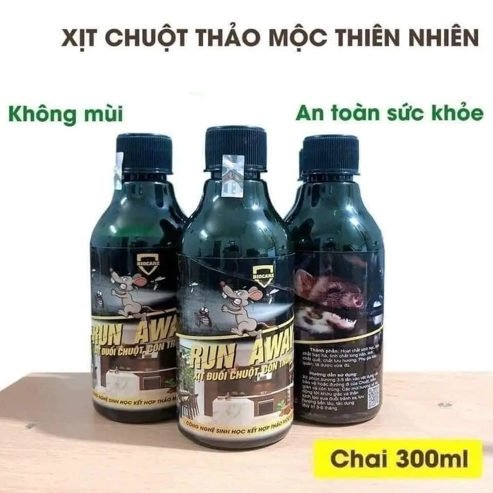 Xịt đuổi chuột Run Away 100% Thảo Mộc Tự Nhiên.