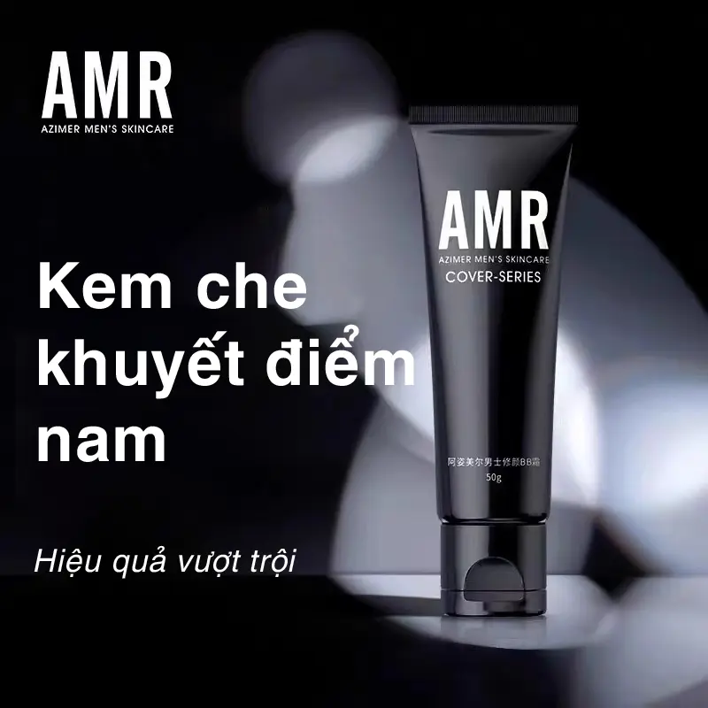 Kem nền che khuyết điểm chống thấm nước cho nam AMR tuýp 50g 1