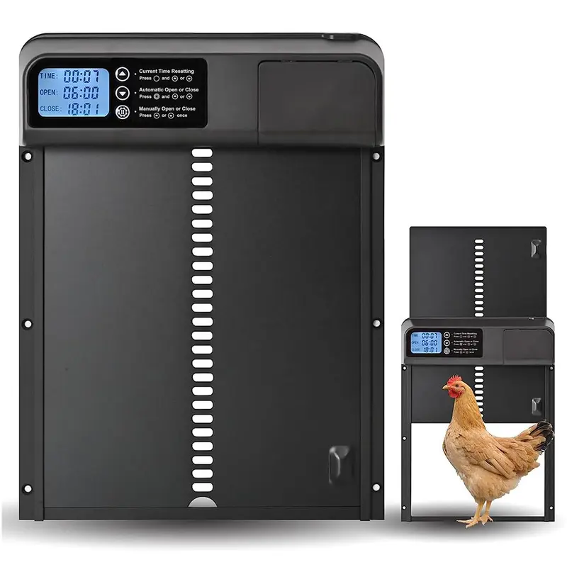 Automatic Chicken Cage Door, Waterproof Chicken Cage Door with Timer Device, Chicken Cage Accessory for Farm 0