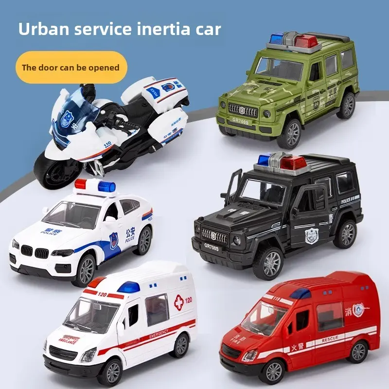 Children's Toy Car Model, 1:36 Police Car Warrior Inertial Model Car, Simulation Model Baby Car Toy, Car Model Toy, Birthday Gift for Boy ignition  model mainan  hinggap gamer  music  fidget