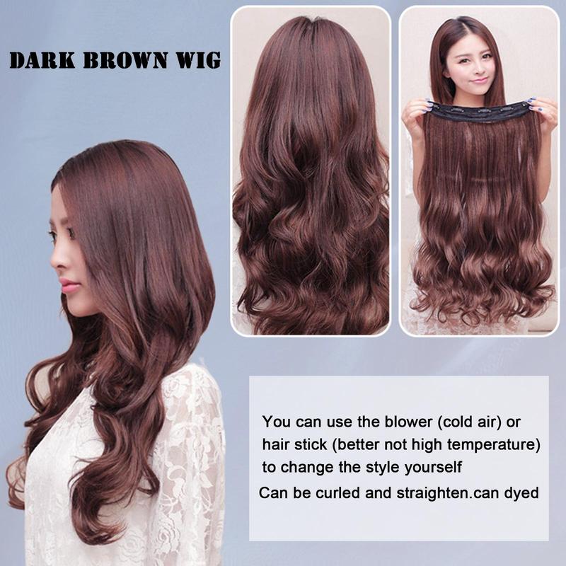 Product Introduction of Dark Brown Large Wave Fashionable Temperament Wig Curly Hair, Hair Human Brown Curtains Wig X7E1 19