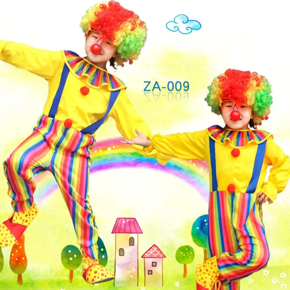 Clown Costume for Kids, 1 Set Colorful Clown Outfit, Clown Costume for Boys & Girls, Party Clothing for Show Performance