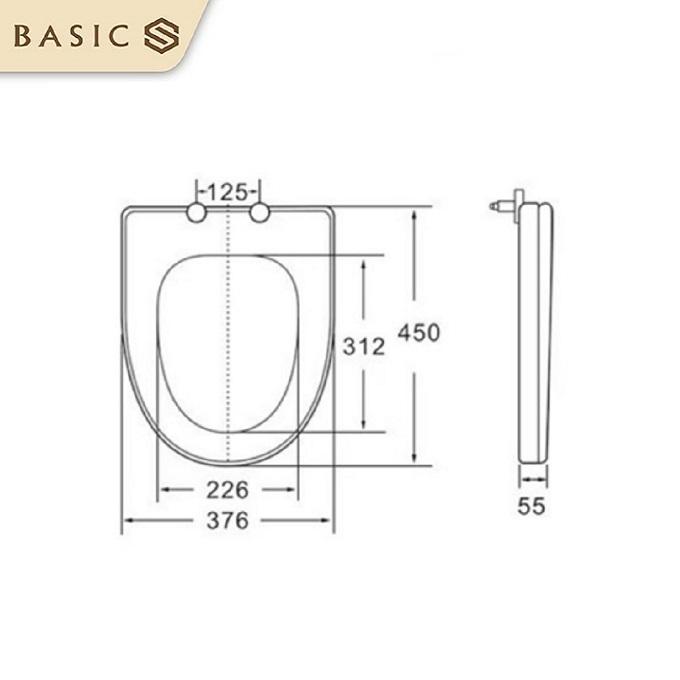 Nắp và bệ ngồi đóng êm Basic BSA-124S phù hợp với mọi loại bồn cầu 4