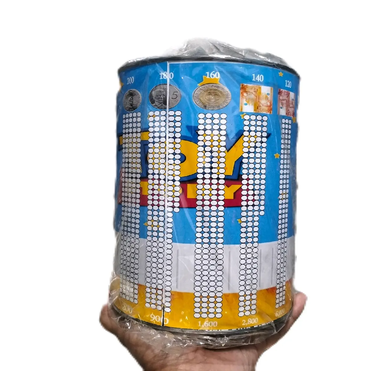 alkansya ipon challenge Tin Can Coin Bank 2024 road to 128,000.00pesos Assorted Design (BIG size)