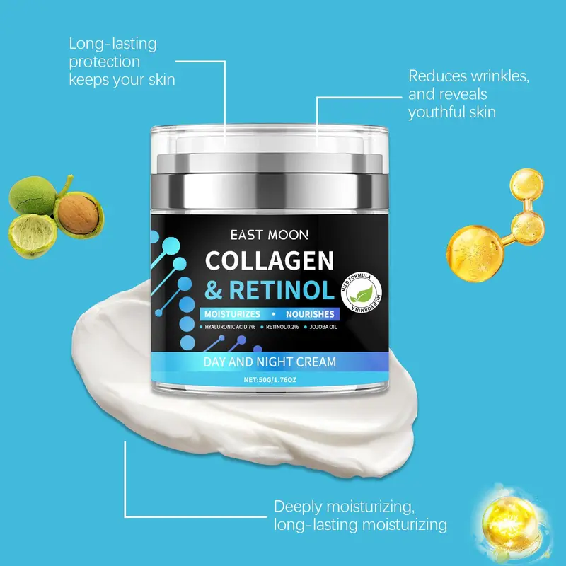Collagen & Retinol Moisturizing Face Cream, 1 Box Deep Nourishing & Hydrating Face Cream, Face Lotion for Men, Daily Skincare Product 7