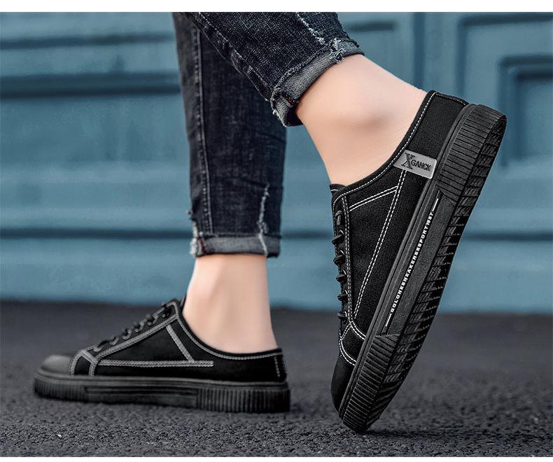 Product Introduction of 2025 [628 Positive Reviews] [Factory Direct Sale] Men's Canvas Shoes Summer No Heel Board Shoes Casual Half Slippers Trendy Shoes Lazy One-Step Men's Shoes 11