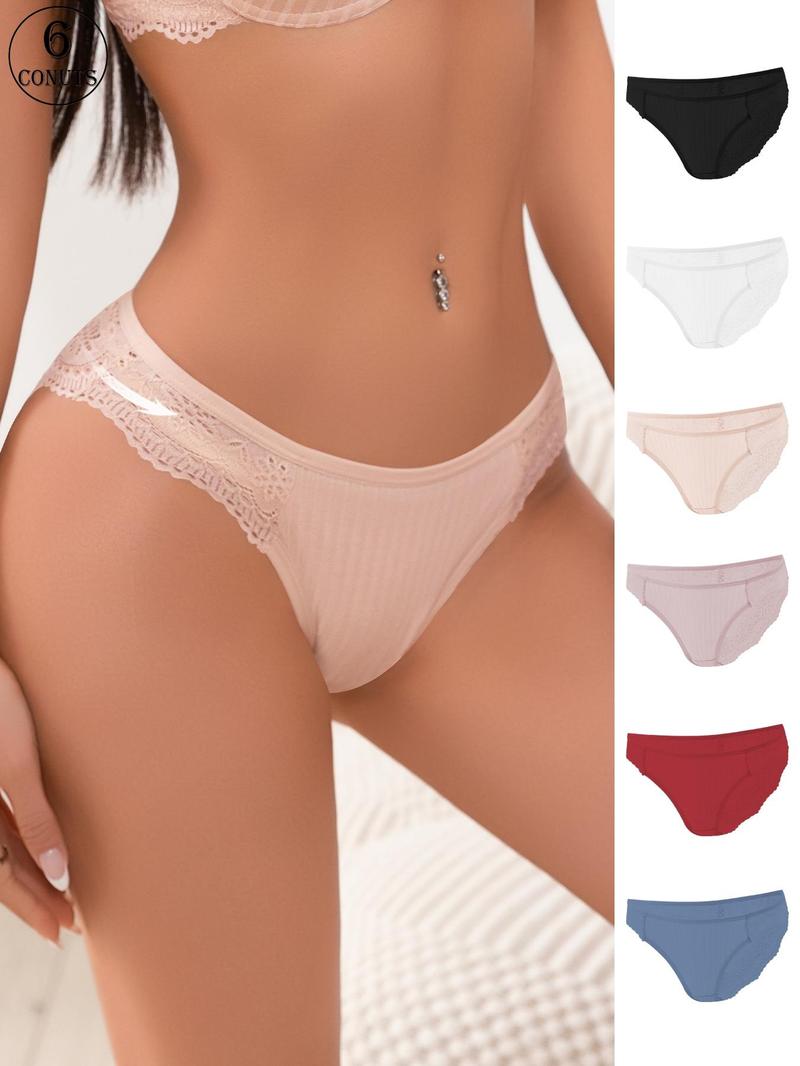 Product Introduction of Women's Solid Color Lace Panty, Soft Comfy Breathable Knicker for Daily Wear, Underwear for All Seasons 7